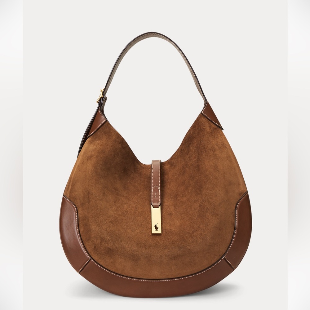 Ralph lauren Polo ID Suede Large Shoulder Bag
